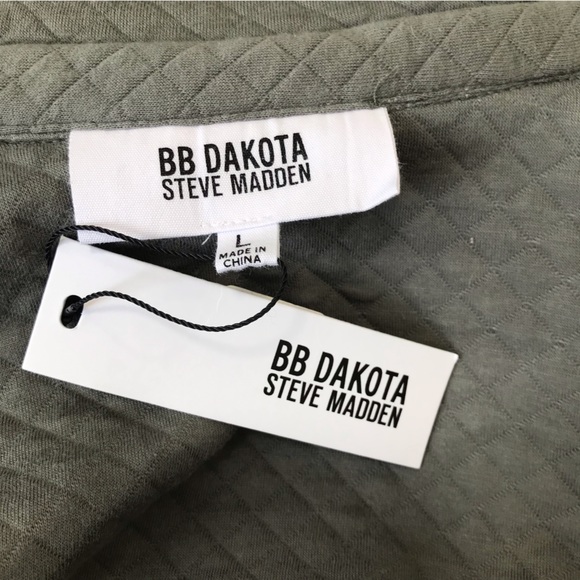 BB Dakota by Steve Madden Green Quilted Knit Utility Jacket - Picture 6 of 8